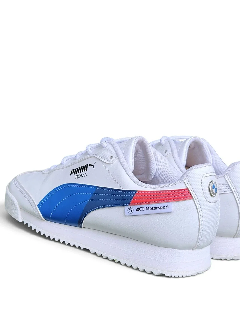 Puma BMW Motorsport Roma Classic Casual White/Blue/Red Big Boys Size 5 Youth
